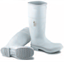 Rubber WhiteBoots - Plain-Toe Knee High Cement Boots WHITEBOOT