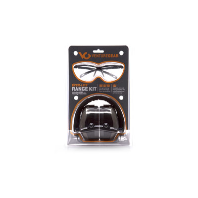 Pyramex VGCOMBO8610 Ever-Lite Black Frame/Clear Lens with PM8010 Gray Ear Muff VGCOMBO8610