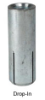 Drop-In Anchors - Zinc