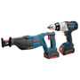 Bosch - CLPK201-181 18V 2-Tool Kit w/ Brute Tough Hammer Drill Driver, Recip & (2) HC FatPacks CLPK201-181