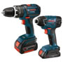 Bosch - CLPK243-181 18V 2-Tool Kit w/ Compact Hammer Drill/Driver, Impact Driver & (1) HC Slim & (1) HC FatPacks CLPK243-181