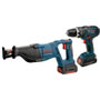 Bosch - CLPK273-181 18V 2-Tool Kit w/ Compact Tough Hammer Drill Driver, Recip, (1) HC Slim & (1) HC FatPack CLPK273-181