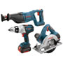 Bosch - CLPK401-181 18V 4-Tool Kit w/ Brute Tough Hammer Drill Driver, Recip, Circ, FL & (2) HC FatPacks CLPK401-181